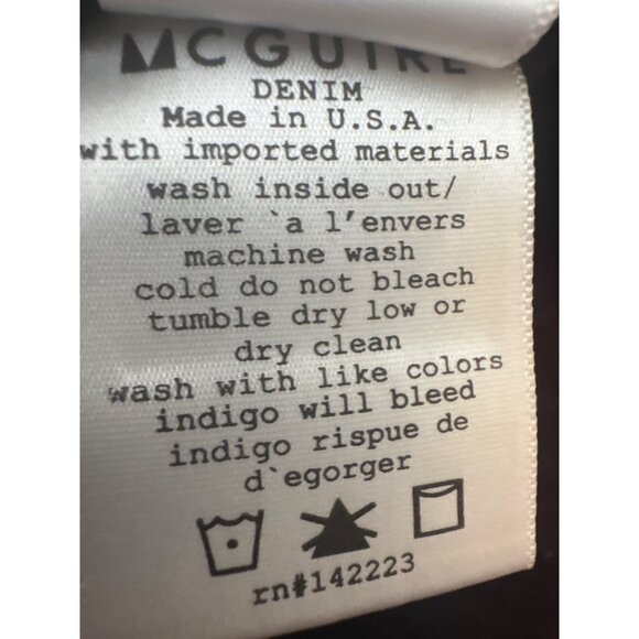 2/$30 MCGUIRE Denim 26 Womens Mid Rise Stretch Skinny Velvet Pants Black - Picture 6 of 16